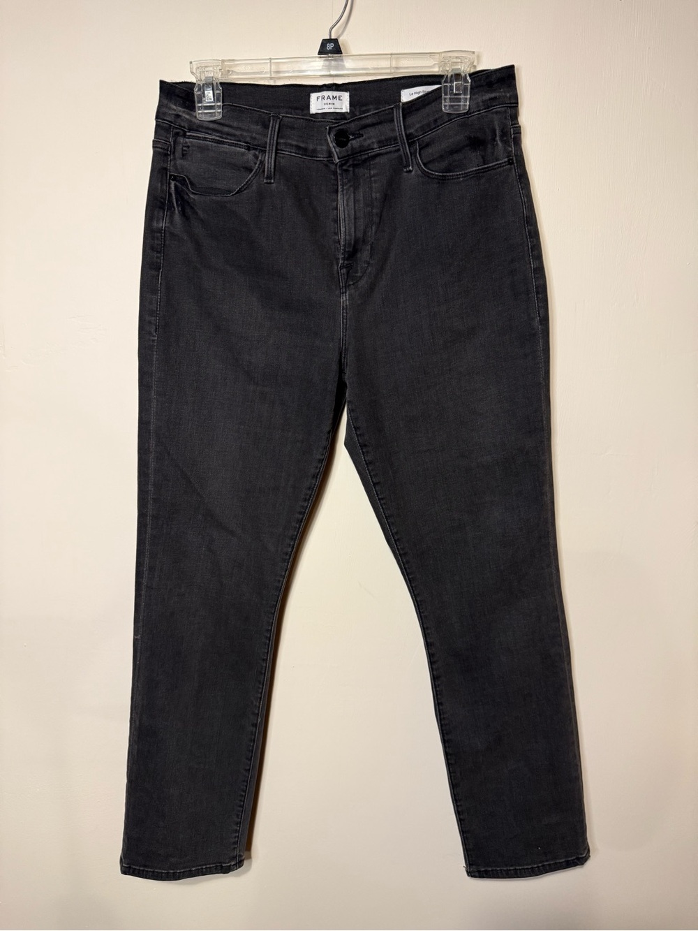 FRAME Le High Straight Jeans Tierra Charcoal Grey High Rise Slim Size 29